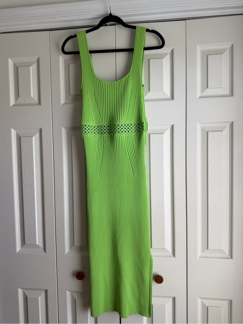 House of Harlow 1960 Jade Lime Knit Maxi Dress, Women's Small